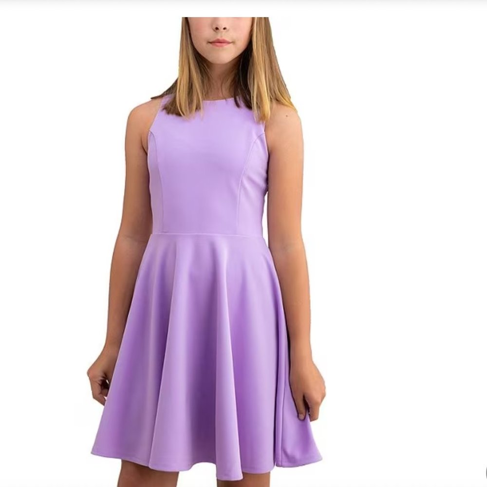 Un Deux Trois Little/Big Girls size 16 Racer-Back Purple Fit-And-Flare Dress